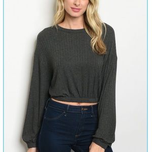 Grey crop top